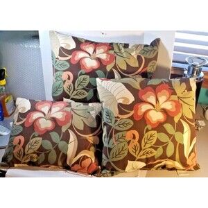 3 Solarium  Indoor Outdoor  Floral flower Pillows Set  Stain/Water Resistant